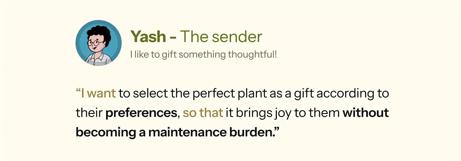 Sender's persona & user story